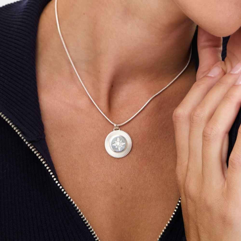Radiant Starlight Pendant with Gemstone in Silver-4 product photo