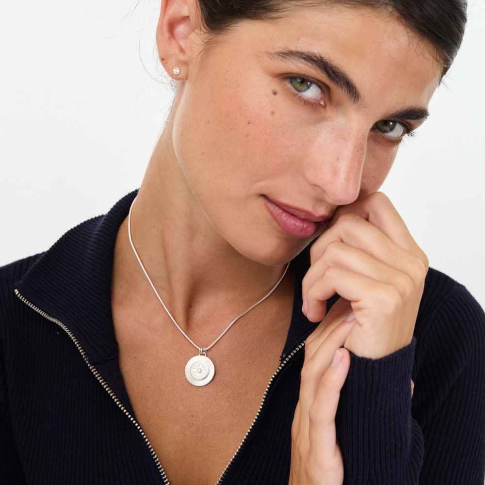 Radiant Starlight Pendant with Gemstone in Silver-5 product photo