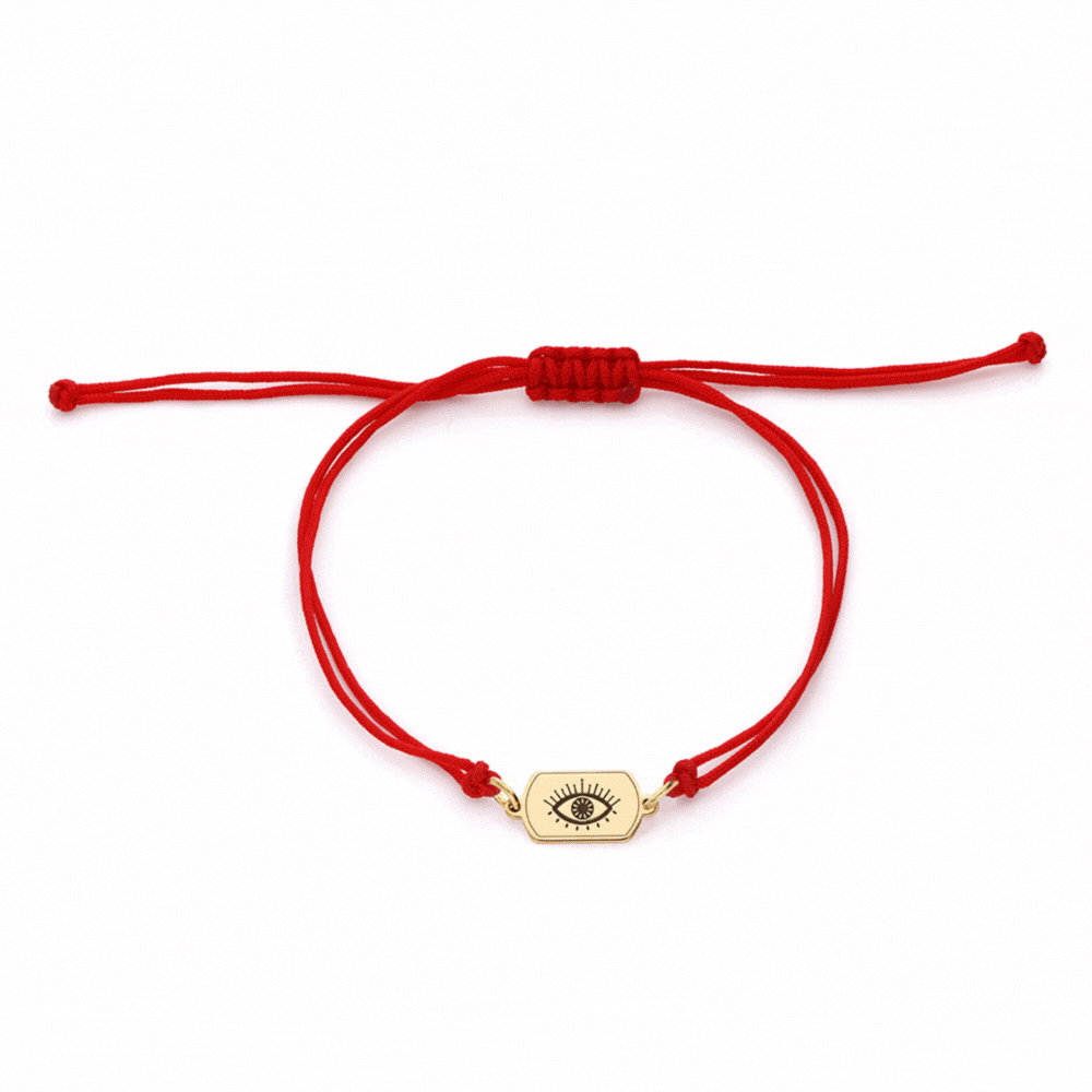 Red Cord Symbol Bracelet in 18K Gold Plating product photo