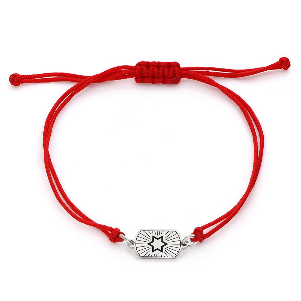 Red Cord Symbol Bracelet in Sterling Silver-3 product photo