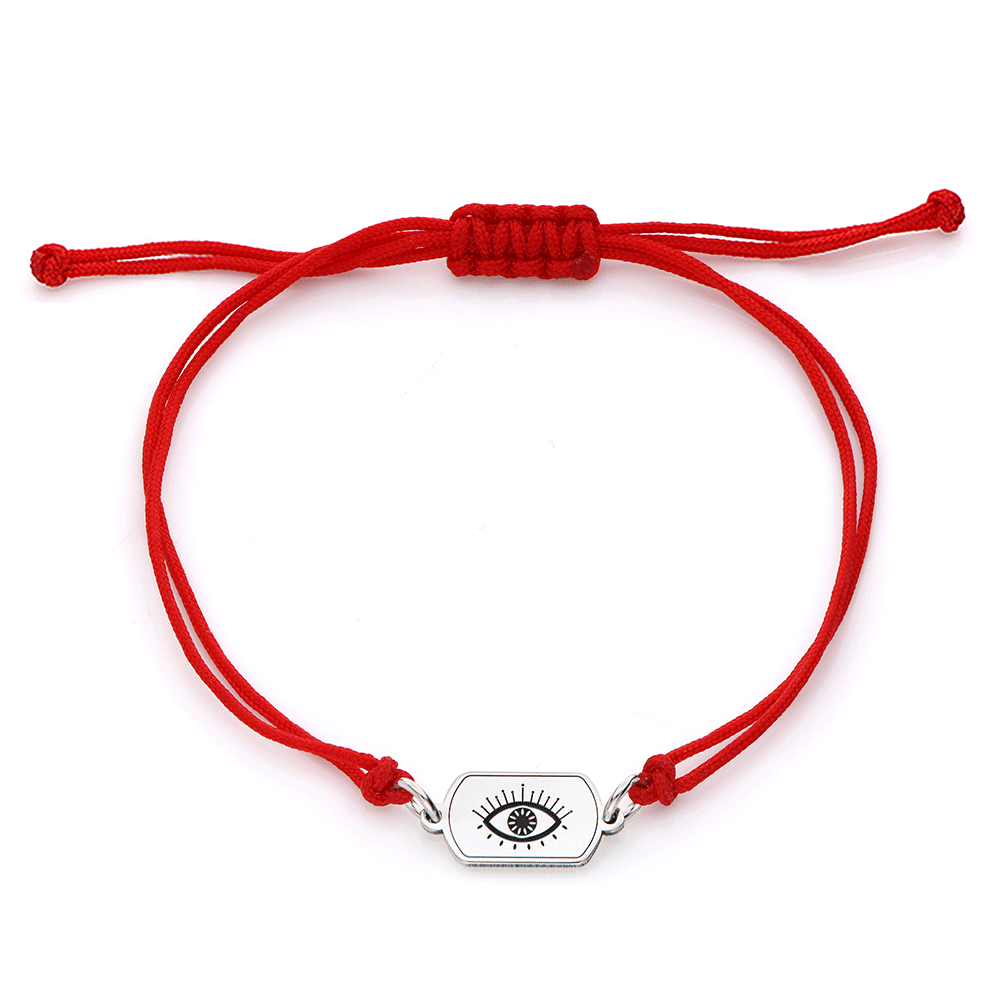 Red Cord Symbol Bracelet in Sterling Silver-8 product photo