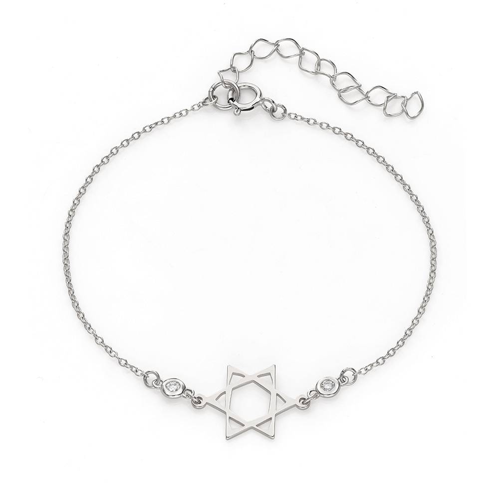Star of David Diamonds Bracelet in 14K White Gold-4 Star of David Diamonds Bracelet in 14K White Gold-4 product photo