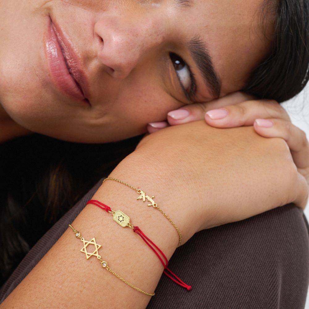 Star of David Diamonds Bracelet in 14K Yellow Gold-3 Star of David Diamonds Bracelet in 14K Yellow Gold-3 product photo