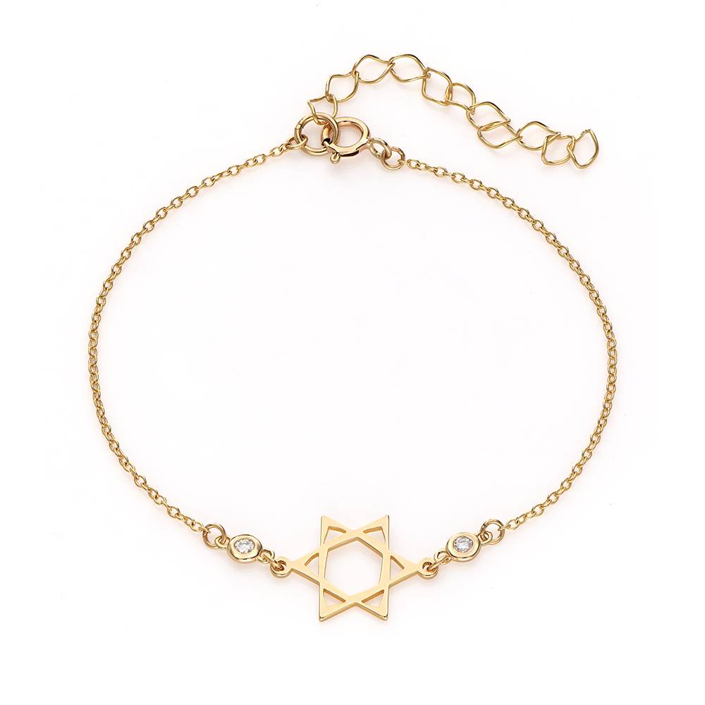 Star of David Diamonds Bracelet in 14K Yellow Gold-2 Star of David Diamonds Bracelet in 14K Yellow Gold-2 product photo
