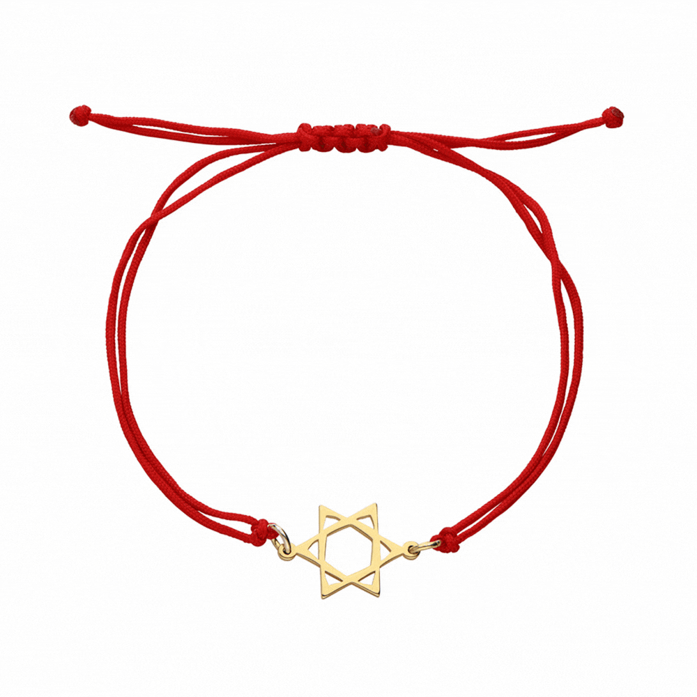 Star of David String Bracelet in 18K Gold Plating-4 Star of David String Bracelet in 18K Gold Plating-4 product photo