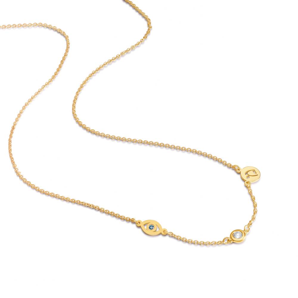 The Custom Trio Necklace with 0.05CT Diamond in 10K Yellow Gold-3 product photo
