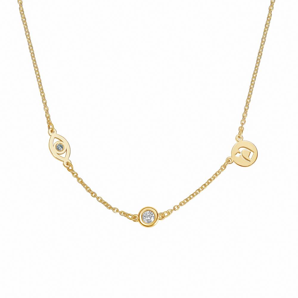 The Custom Trio Necklace with 0.05CT Diamond in Gold Vermeil-3 product photo