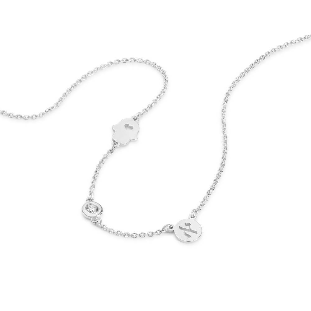 The Custom Trio Necklace with 0.05CT Diamond in Sterling Silver-3 product photo