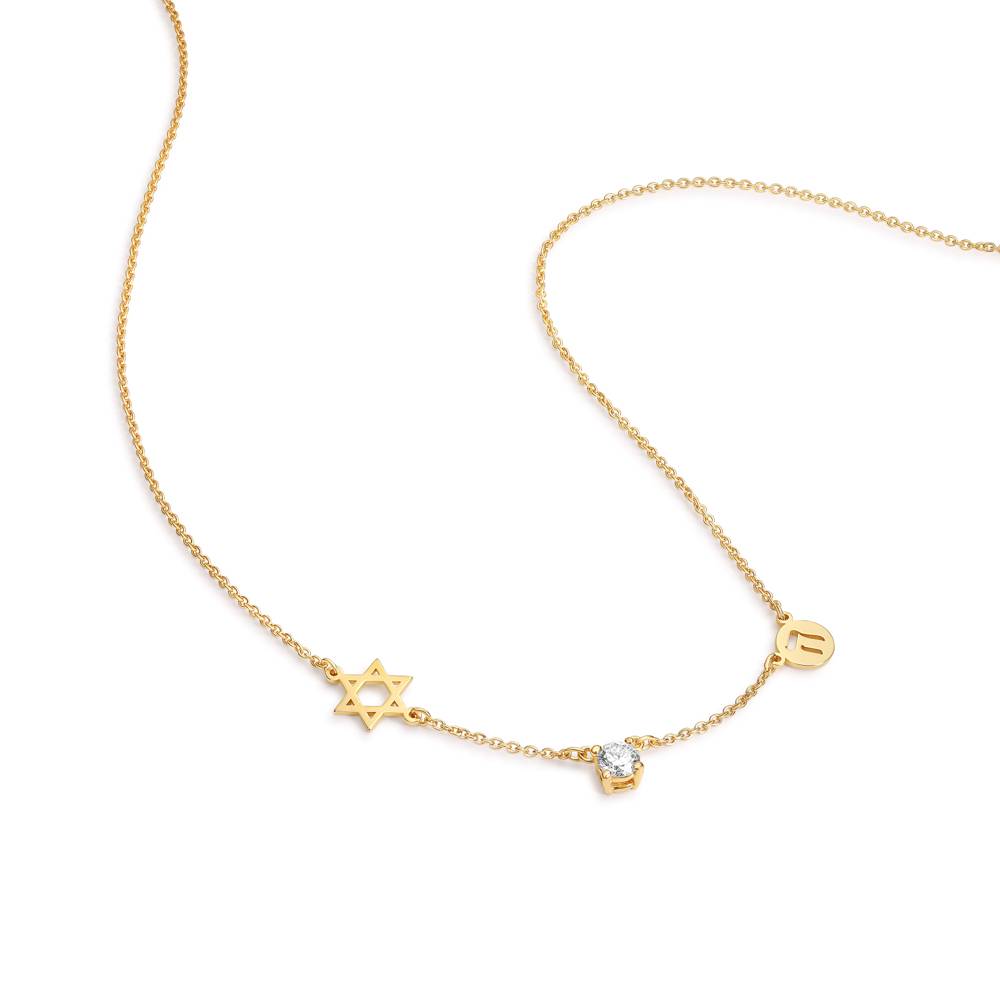 The Custom Trio Necklace with 0.30CT Diamond in Gold Vermeil-4 product photo