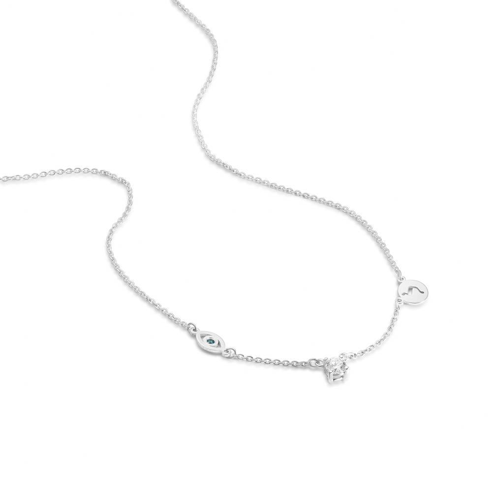 The Custom Trio Necklace with 0.30CT Diamond in Sterling Silver-2 product photo
