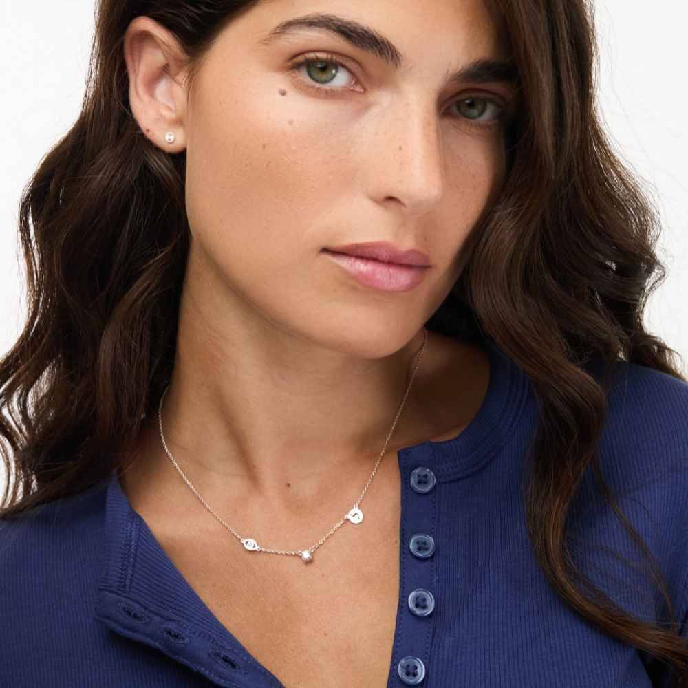 The Custom Trio Necklace with 0.30CT Diamond in 925 Sterling Silver-4 product photo
