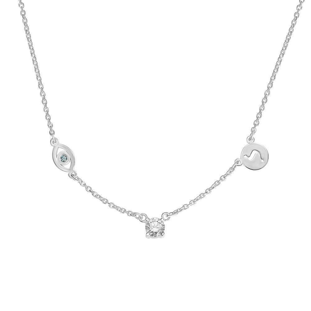 The Custom Trio Necklace with 0.30CT Diamond in Sterling Silver-1 product photo
