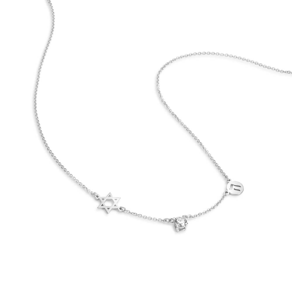 The Custom Trio Necklace with 0.30CT Diamond in Sterling Silver-4 product photo