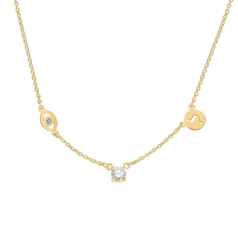 The Custom Trio Necklace with 0.30CT Diamond in Yellow Gold-1 product photo