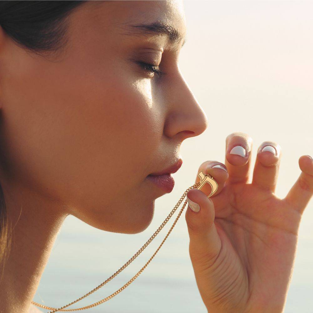 Unisex Chai Necklace in Gold Vermeil-3 product photo