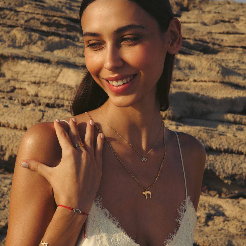 Unisex Chai Necklace in Gold Vermeil-2 product photo