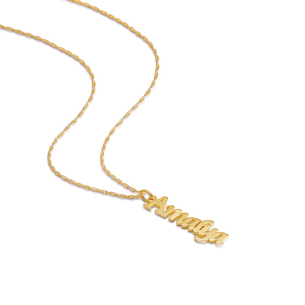 Vertical Englsh Name Necklace in Gold Plating-4 product photo
