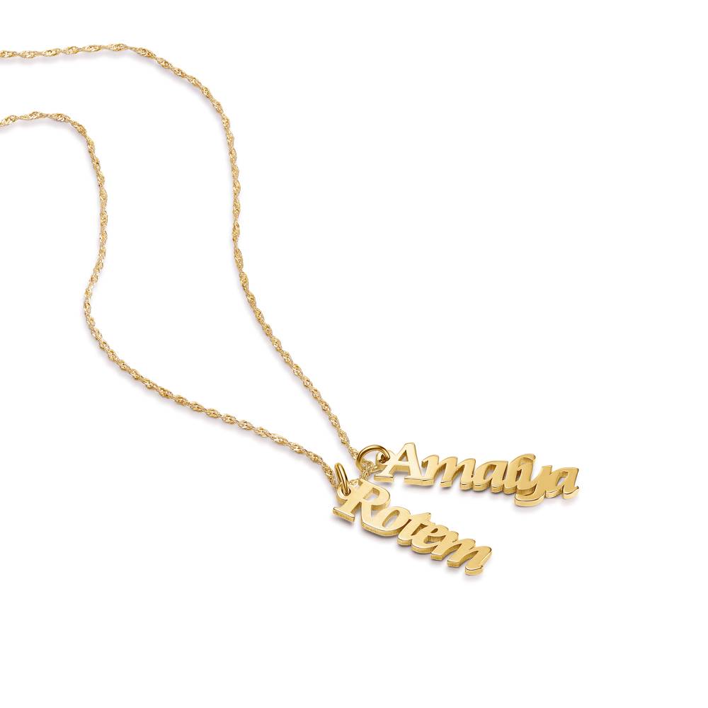 Vertical Englsh Name Necklace in Gold Plating-2 product photo
