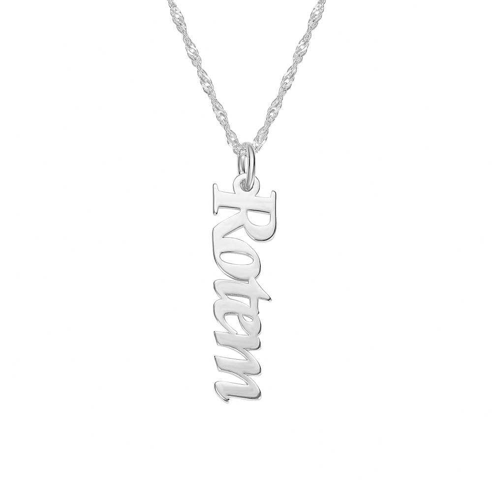 Vertical Englsh Name Necklace in Silver-3 product photo