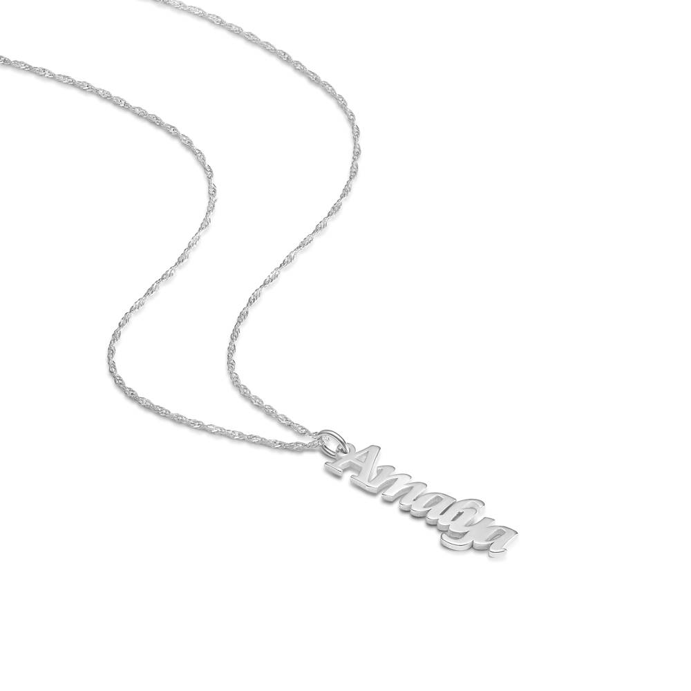 Vertical Englsh Name Necklace in Silver-4 product photo