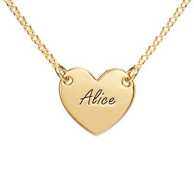 Gold Plated Engraved Heart Necklace-1 Gold Plated Engraved Heart Necklace-1 product photo