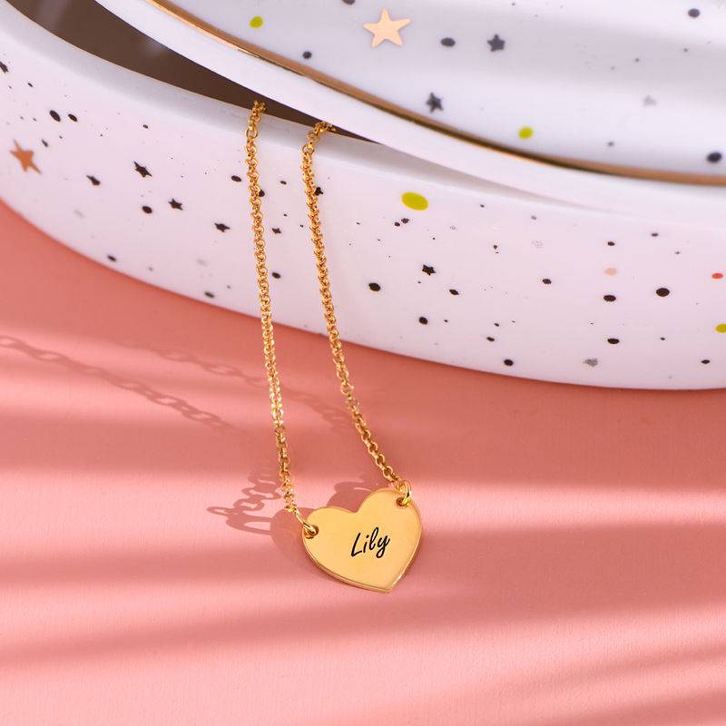 Gold Plated Engraved Heart Necklace-2 Gold Plated Engraved Heart Necklace-2 product photo