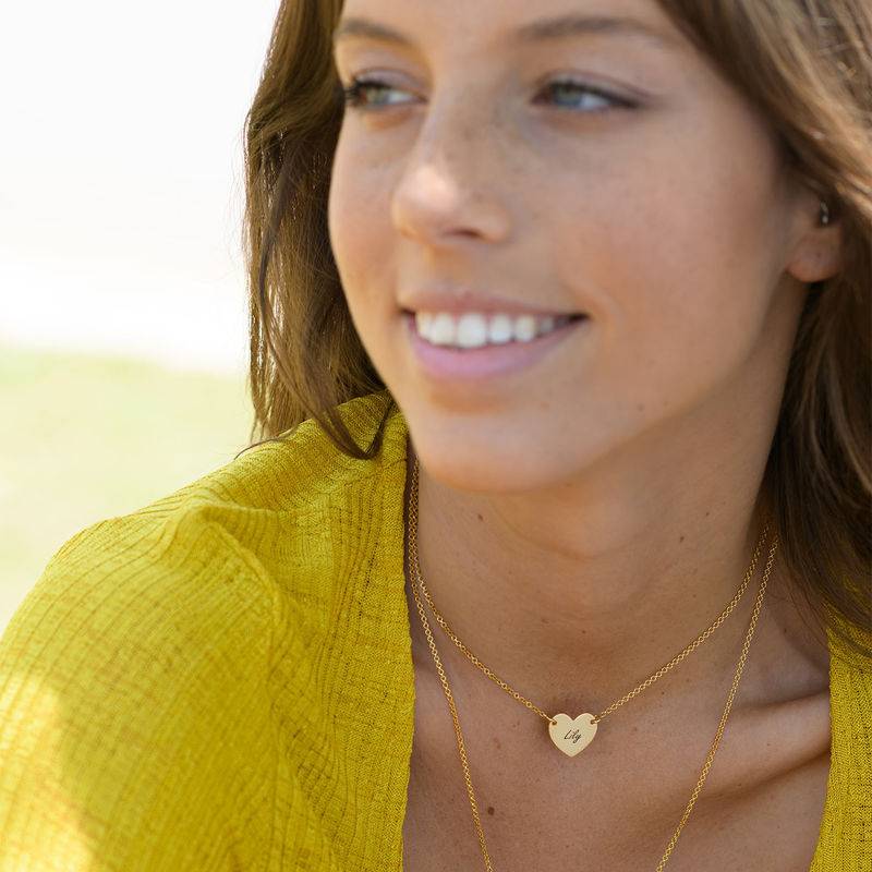 Gold Plated Engraved Heart Necklace-3 Gold Plated Engraved Heart Necklace-3 product photo
