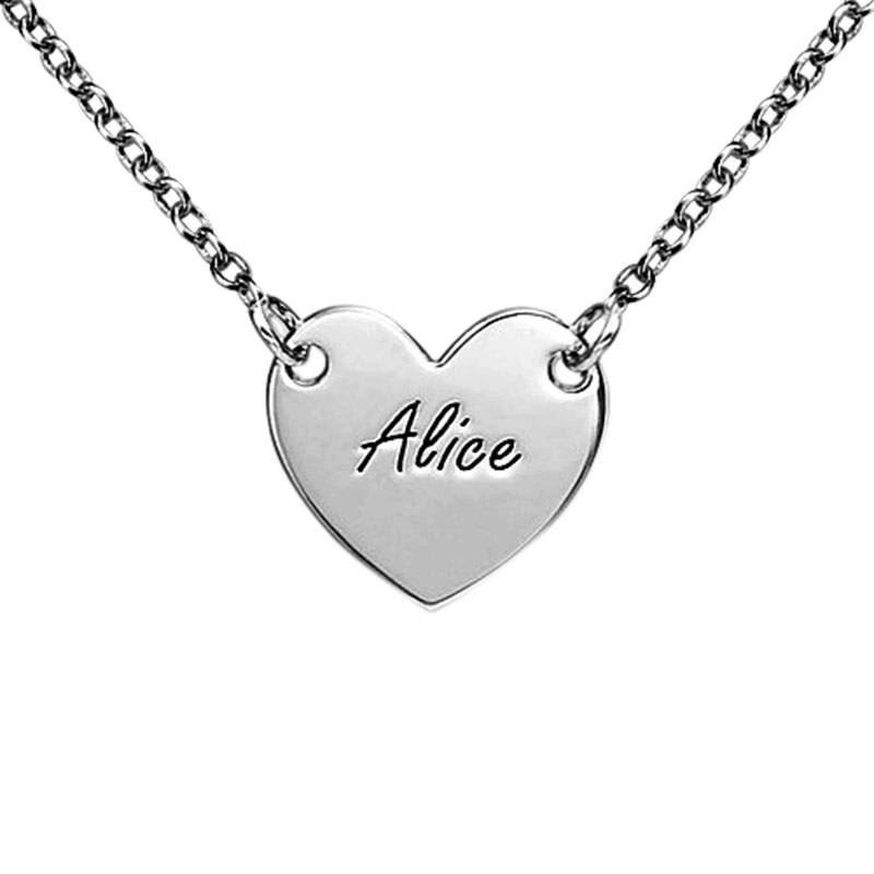 Silver Engraved Heart Necklace-1 Silver Engraved Heart Necklace-1 product photo