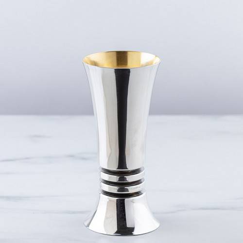 Silver and Gold Goblet Kiddush Cup by Bier Judaica-3 product photo