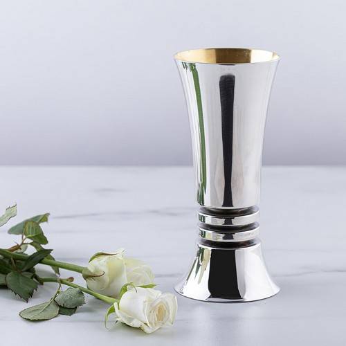 Silver and Gold Goblet Kiddush Cup by Bier Judaica-5 product photo