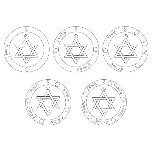 Star of David Necklace with Birthstones in Silver-3 product photo