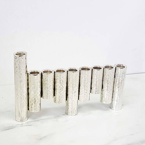 Sterling SIlver Modern Hanukkah Menorah by Bier Judaica-1 product photo