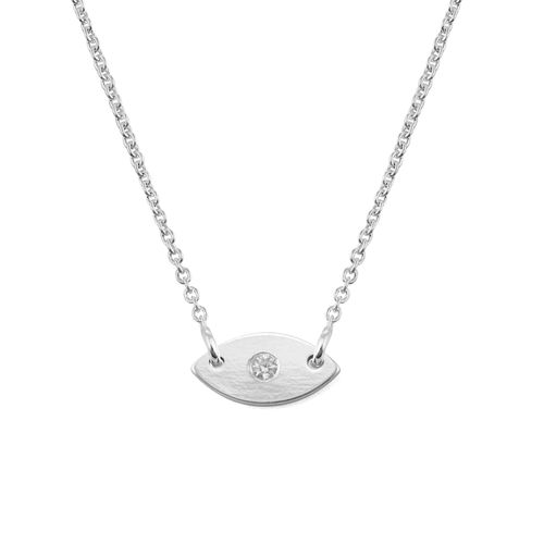 Dainty Evil Eye Necklace in Sterling Silver - IsraelBlessing