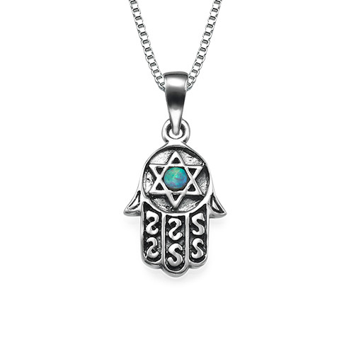 Hamsa Pendant with The Star of David - IsraelBlessing