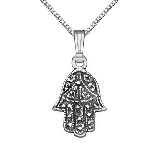 Silver Hamsa Hand Necklace - IsraelBlessing