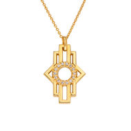 Diamonds Hamsa Necklace in Gold Vermeil